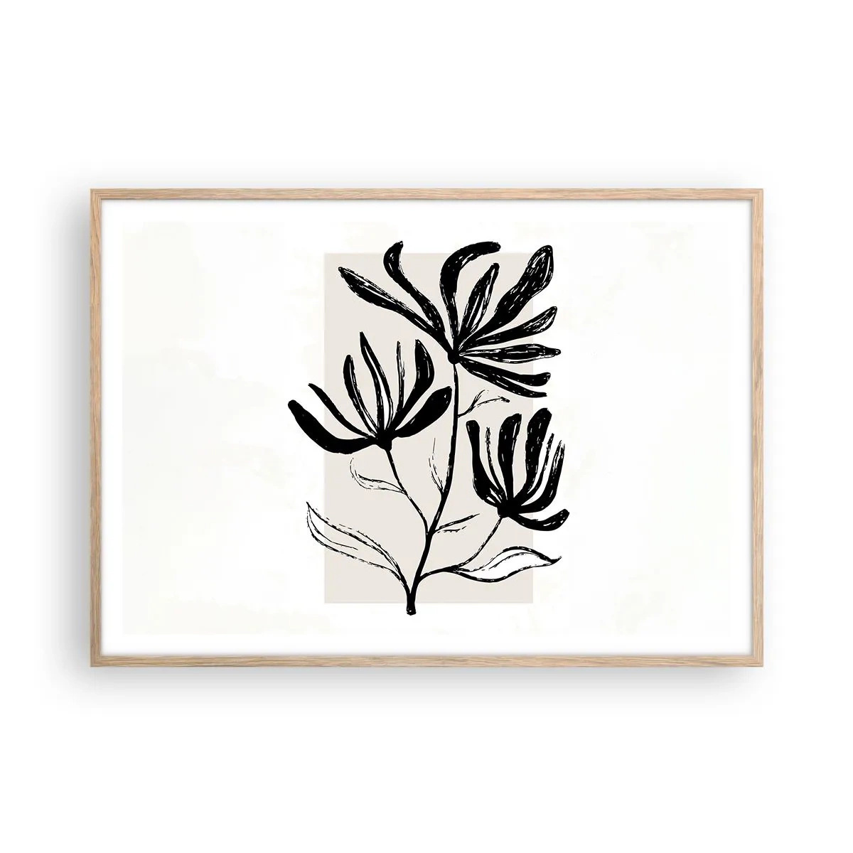 Plakát v rámu světlý dub - Náčrtek pro herbář - 100x70 cm