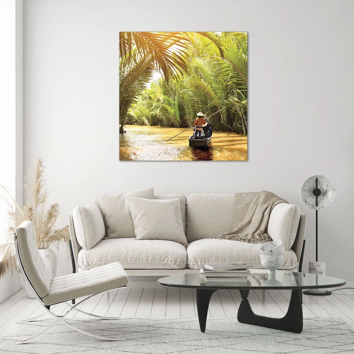 Obraz na skle - Palmovou souteškou - 40x40 cm