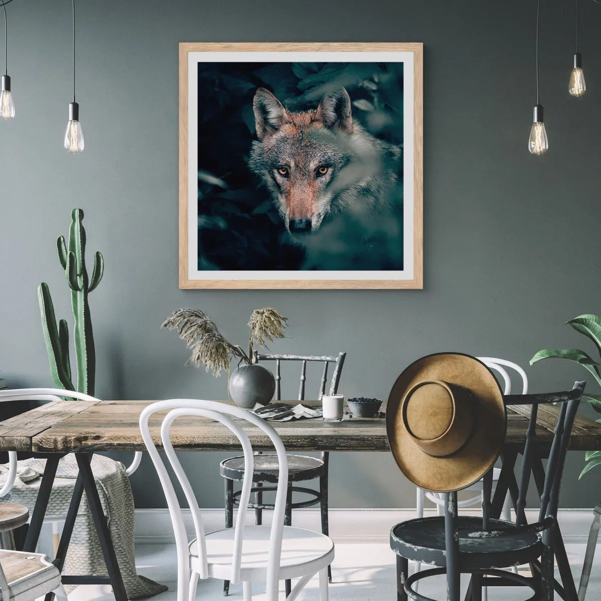 Plakát v rámu světlý dub - Predátor - 50x50 cm