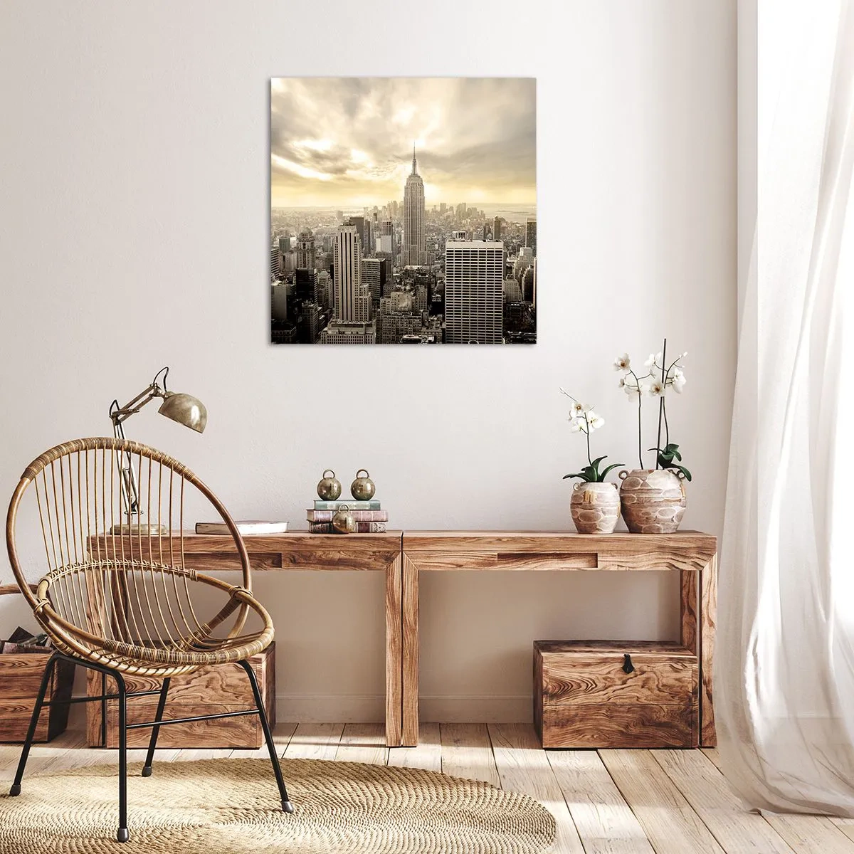 Obraz na plátně - New York utkaný z šedi - 60x60 cm