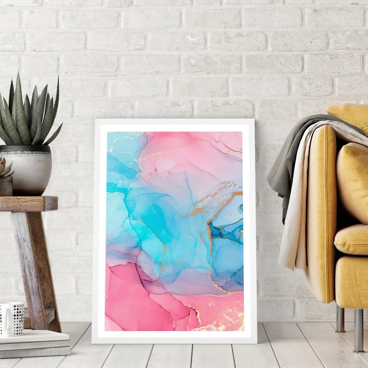 Plakát v bílém rámu - Setkávání a prolínání - 40x50 cm