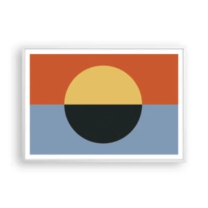 Plakát v bílém rámu - Kompozice tepla a chladu - 100x70 cm