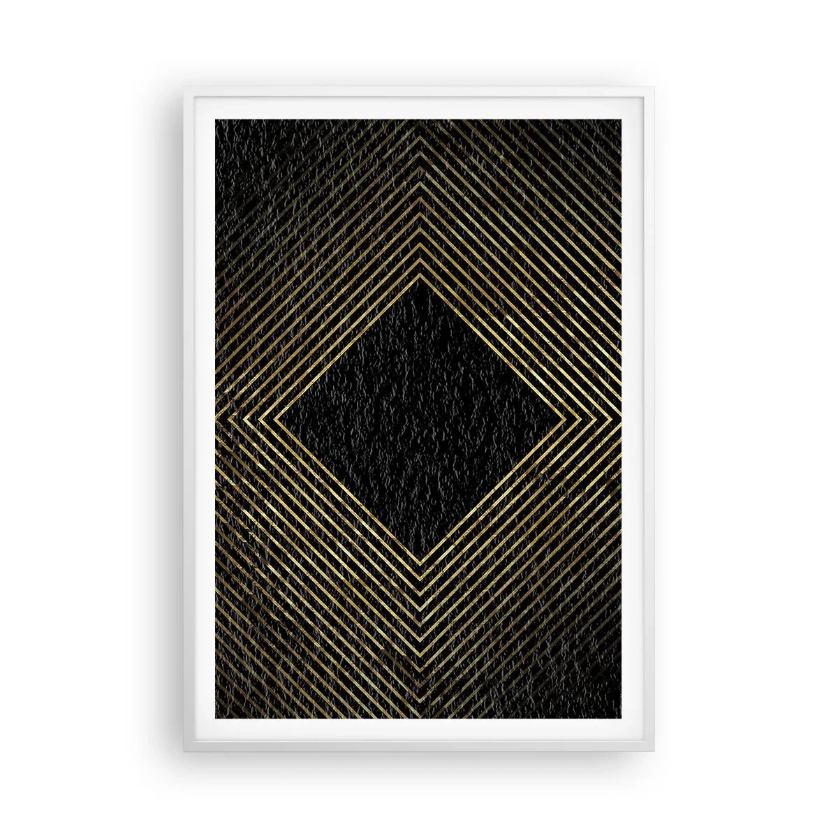 Plakát v bílém rámu - Geometrie ve stylu glamour - 70x100 cm