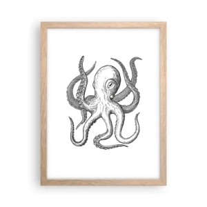 Plakát v rámu světlý dub - Tančící s vlnami - 30x40 cm