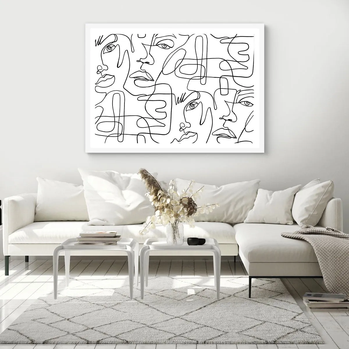 Plakát v bílém rámu - Ve spletených emocích - 100x70 cm