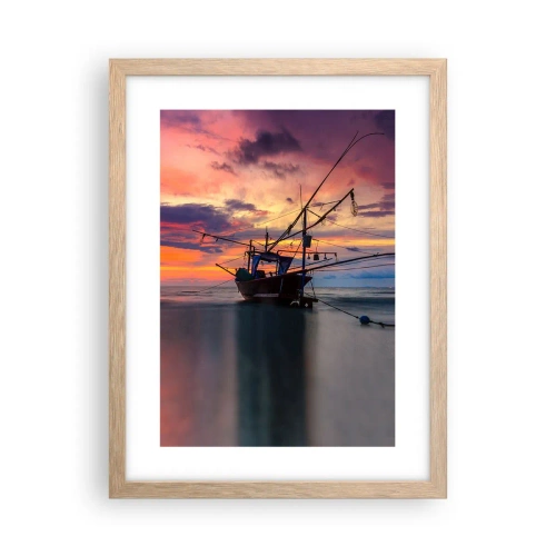 Plakát v rámu světlý dub - Exotický večer - 30x40 cm