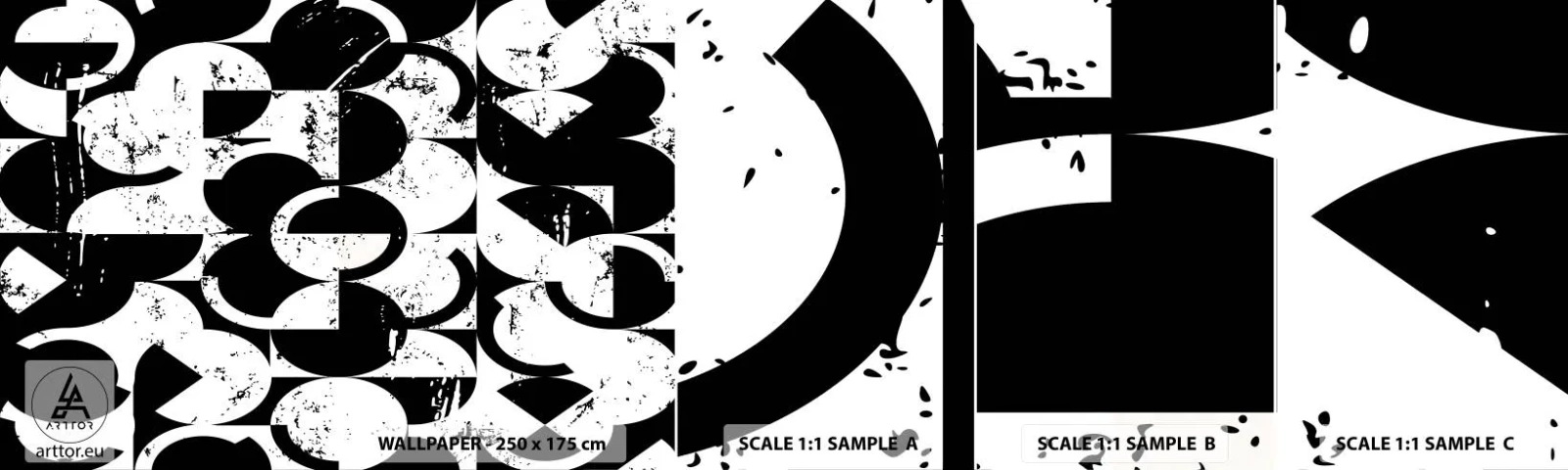 Vzor Fototapety Samolepicí Deluxe Sticker - Bílé je bílé a černé černé - Abstrakce, Kus, Grafika - 100x30 cm