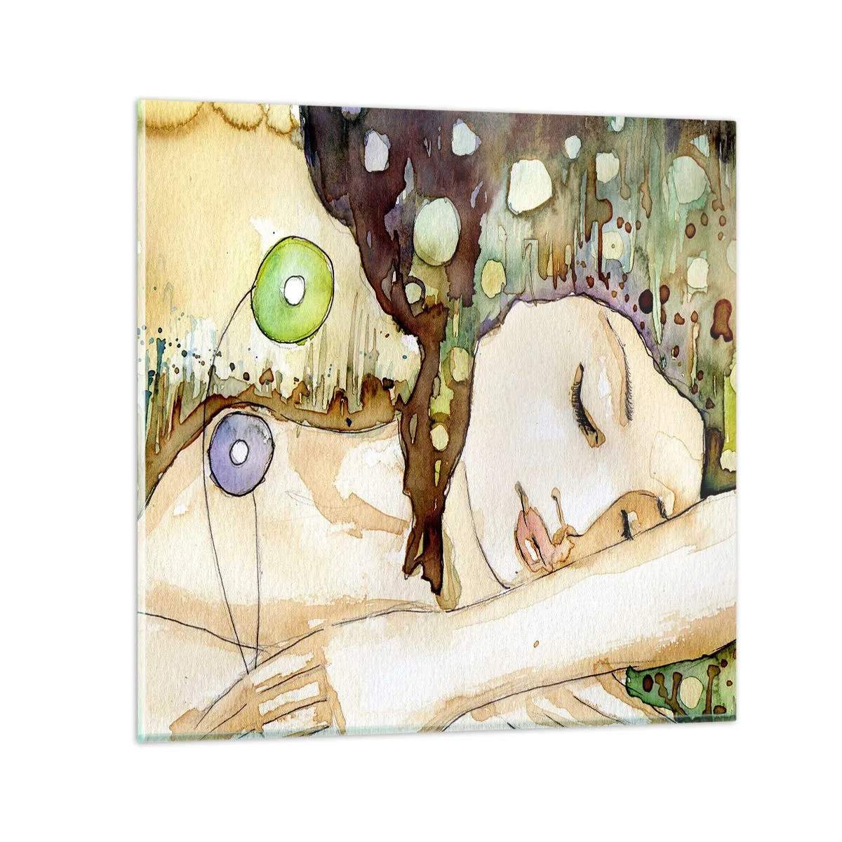 Obraz na skle - Smaragdově-fialový sen - 70x70 cm