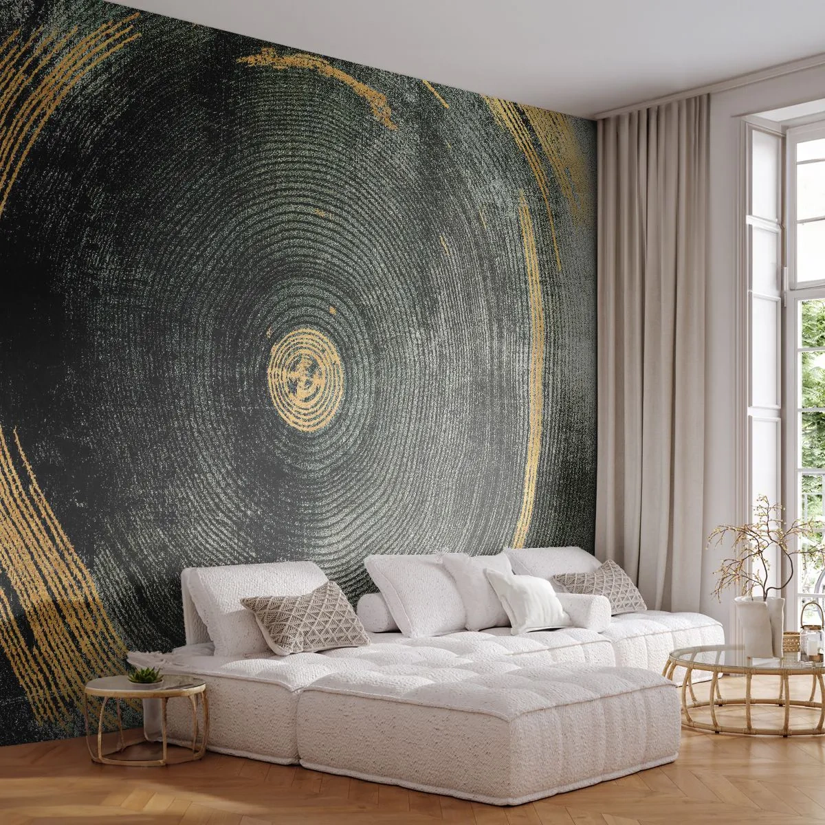 Fototapeta Premium Sand - Změna a udržitelnost - Temný, Dřevo, Art Deco - 100x70 cm