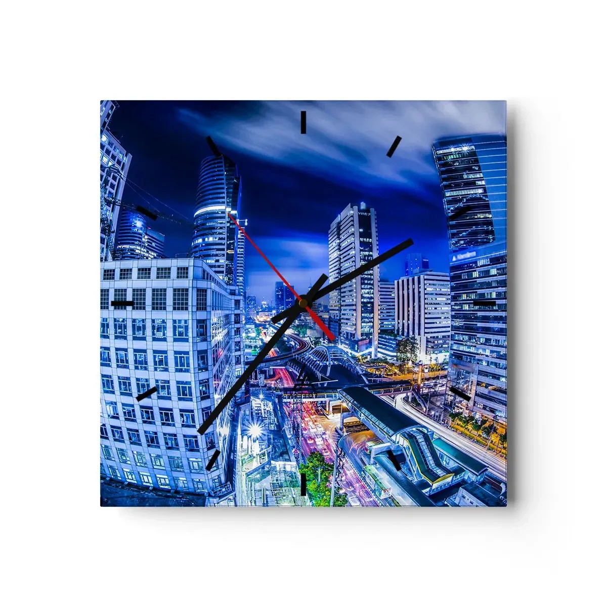 Nástěnné hodiny - Rytmy nočního města - 30x30 cm