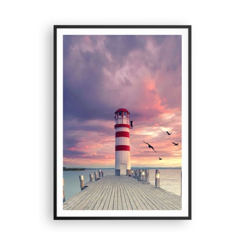 Plakát v černém rámu - Čas jít do přístavu - 70x100 cm