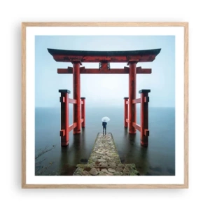 Plakát v rámu světlý dub - Japonské zamyšlení - 60x60 cm