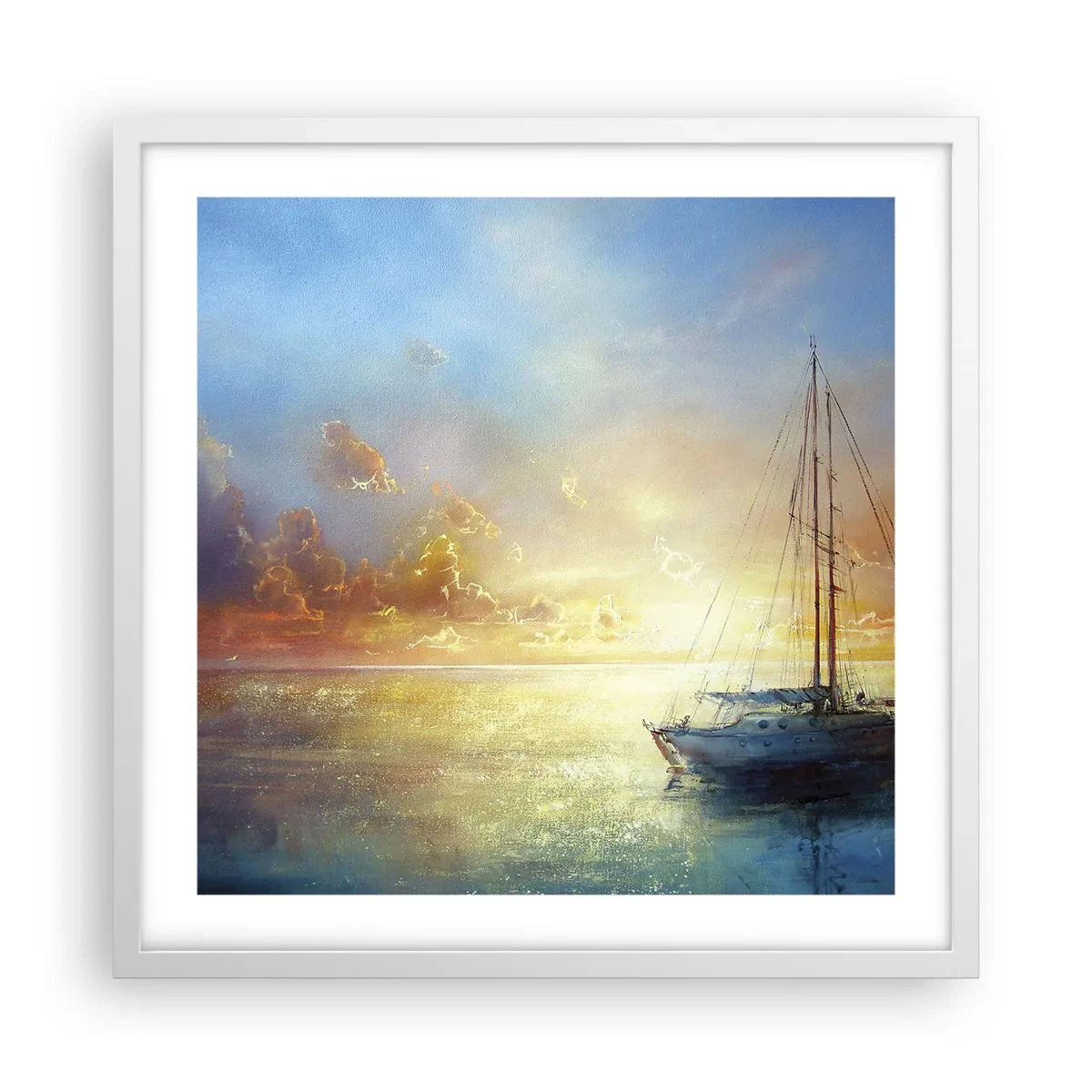 Plakát v bílém rámu - Ve zlatém zálivu - 50x50 cm