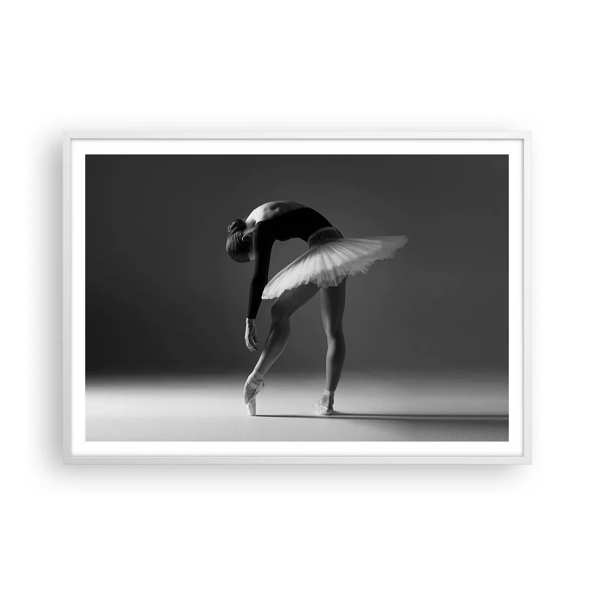 Plakát v bílém rámu - Bella ballerina - 100x70 cm