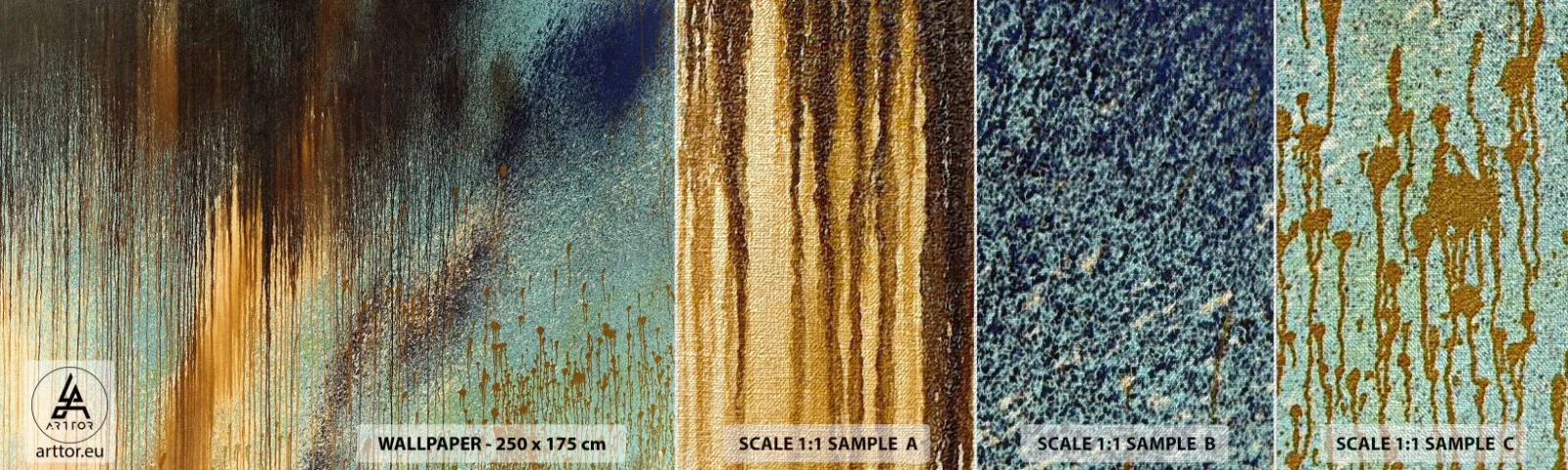 Vzor Fototapety Premium Canvas - Nenáhodná barevná kompozice - Abstrakce, Průmyslový, Malovat - 100x30 cm