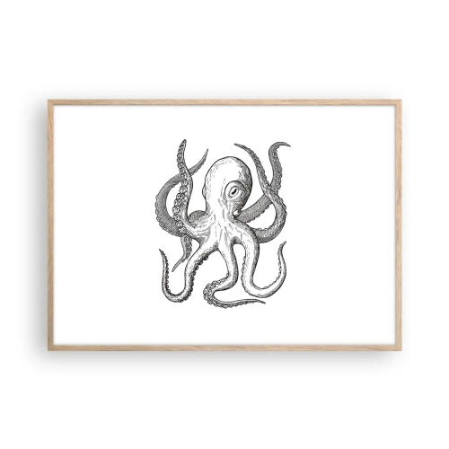 Plakát v rámu světlý dub - Tančící s vlnami - 100x70 cm