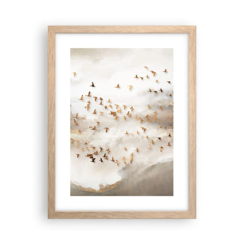 Plakát v rámu světlý dub - Je čas… - 30x40 cm