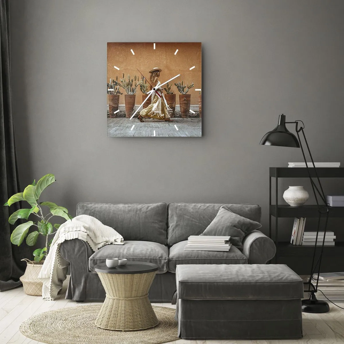 Nástěnné hodiny - V hippie stylu - 40x40 cm