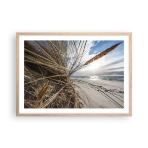 Plakát v rámu světlý dub - Setkání živlů - 70x50 cm