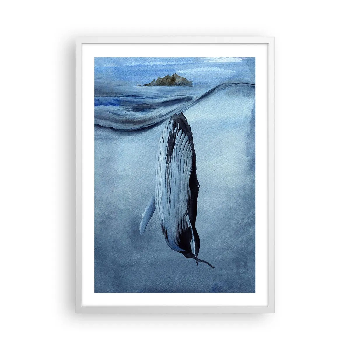 Plakát v bílém rámu - Dva světy severu - 50x70 cm