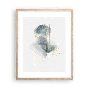 Plakát v rámu světlý dub - O vztahu mezi šedou a zlatou - 40x50 cm