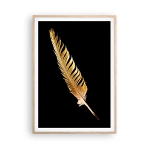 Plakát v rámu světlý dub - Krásne peříčko… - 70x100 cm