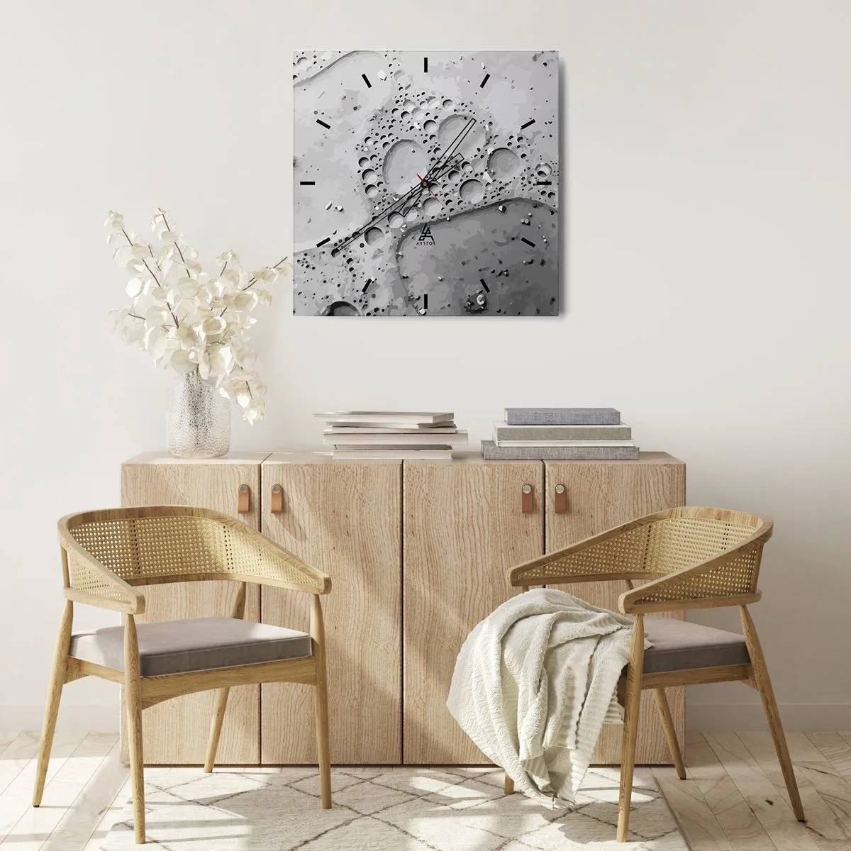 Nástěnné hodiny - Stopa po zpěněném - 40x40 cm