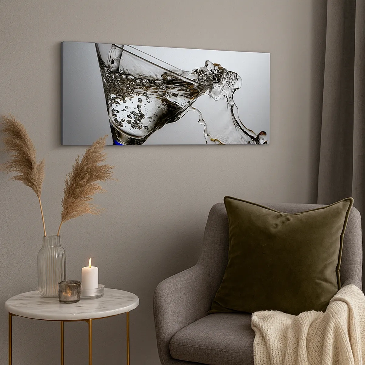 Obraz na plátně - Křišťálová voda v křišťálovém skle - 30x30 cm