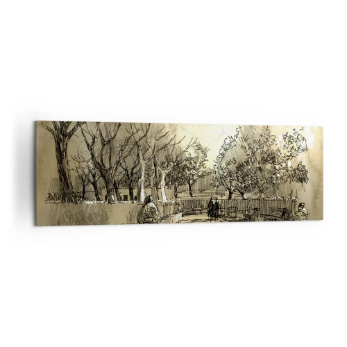Obraz na plátně - Pírkem zastavený okamžik - 160x50 cm