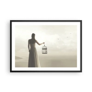 Plakát v černém rámu - Buď svobodná - 70x50 cm