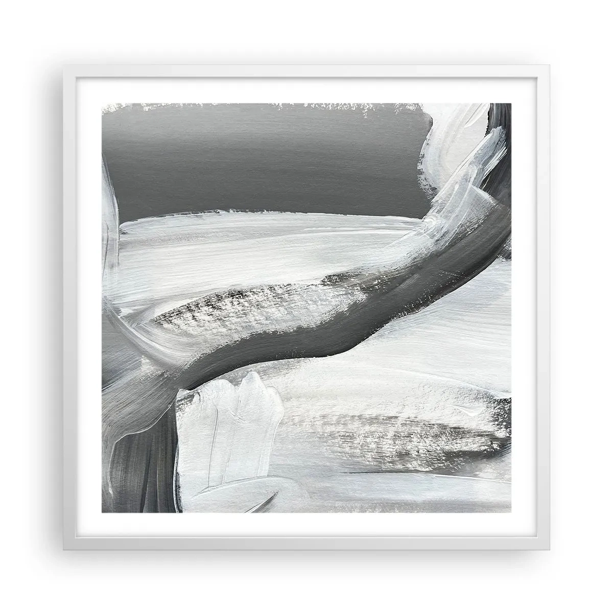 Plakát v bílém rámu - Pevným pohybem - 60x60 cm