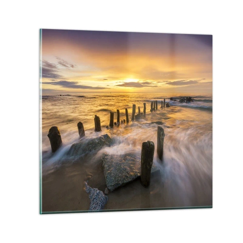 Obraz na skle - Drsná krása Baltského moře - 50x50 cm