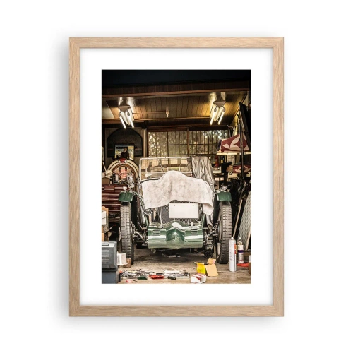 Plakát v rámu světlý dub - Zpět do minulosti - 30x40 cm