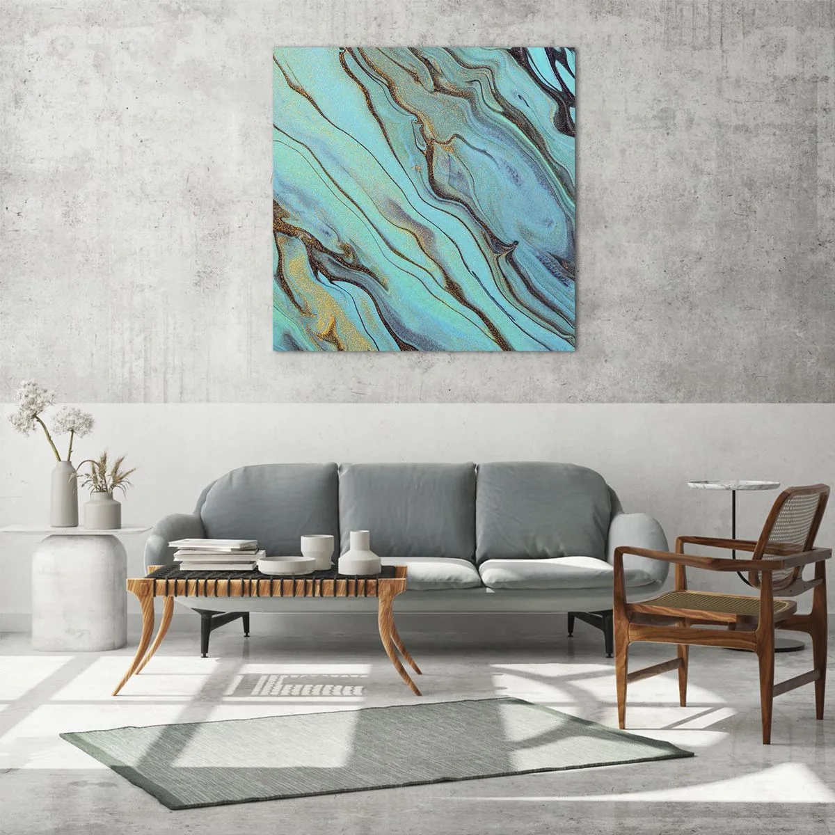 Obraz na skle - Tyrkysový příliv - 60x60 cm