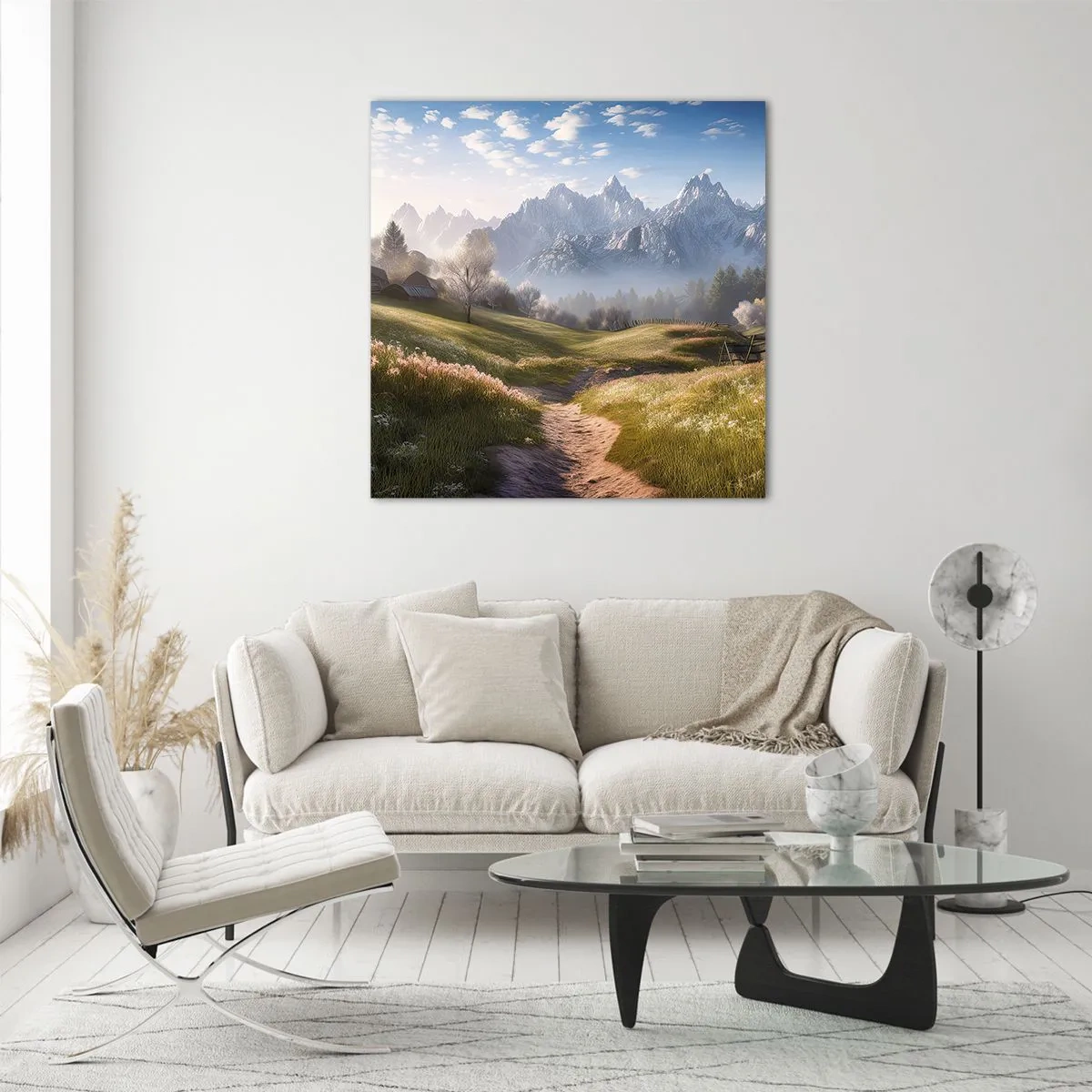 Obraz na skle - Idylické údolí - 70x70 cm