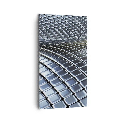 Obraz na plátně - Kovová stříbrná vlna - 45x80 cm