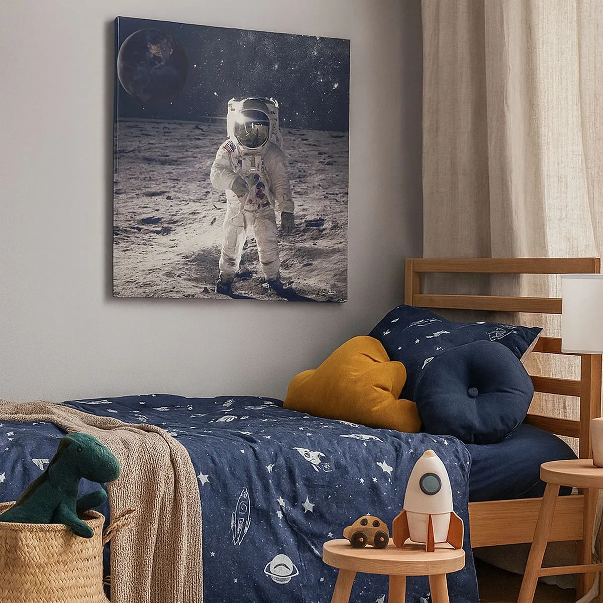 Obraz na plátně - Pozdrav z Měsíce - 30x30 cm