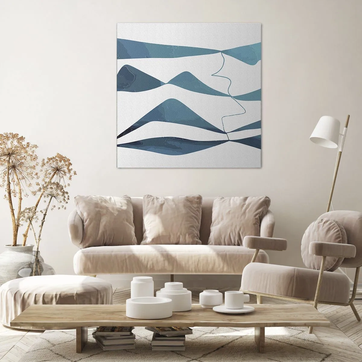 Obraz na plátně - Abstrakce: tyrkysový vztah - 50x50 cm