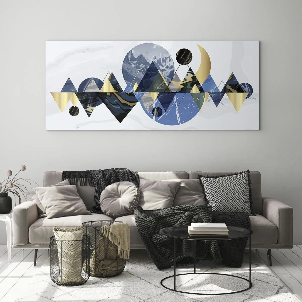 Obraz na skle - Geometrická krajina - 120x50 cm