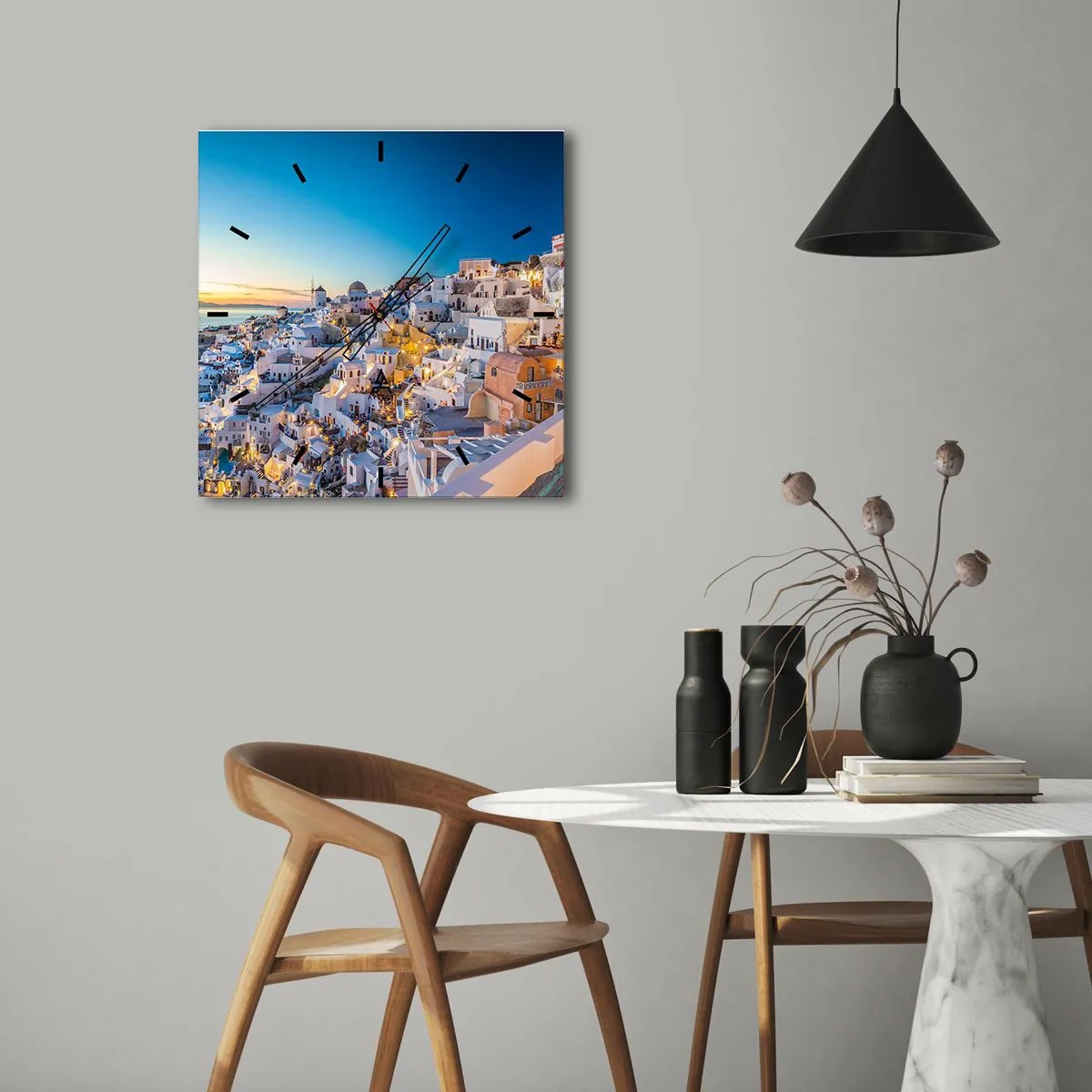 Nástěnné hodiny - Esence Řecka - 30x30 cm