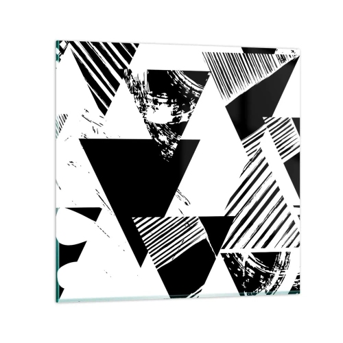 Obraz na skle - Déšť trojúhelníků - 60x60 cm