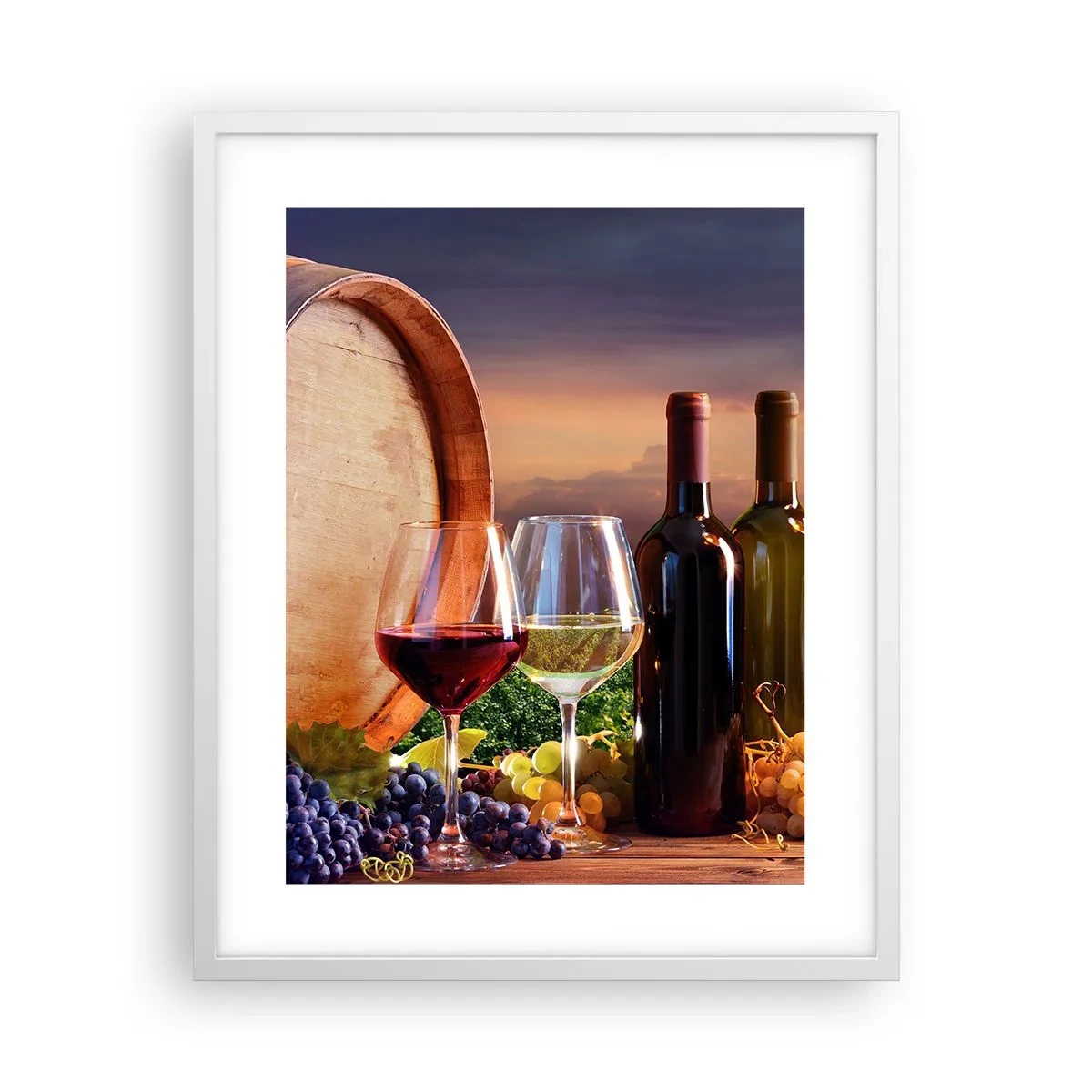 Plakát v bílém rámu - Tady má život chuť - 40x50 cm