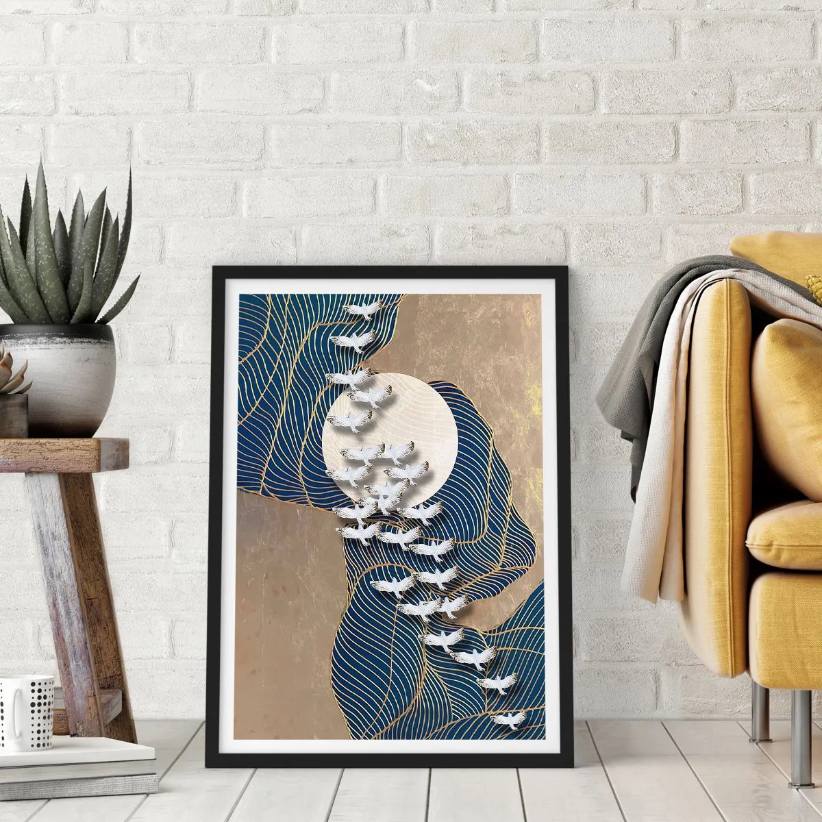 Plakát v černém rámu - Svoboda, putování, společenství - 30x40 cm