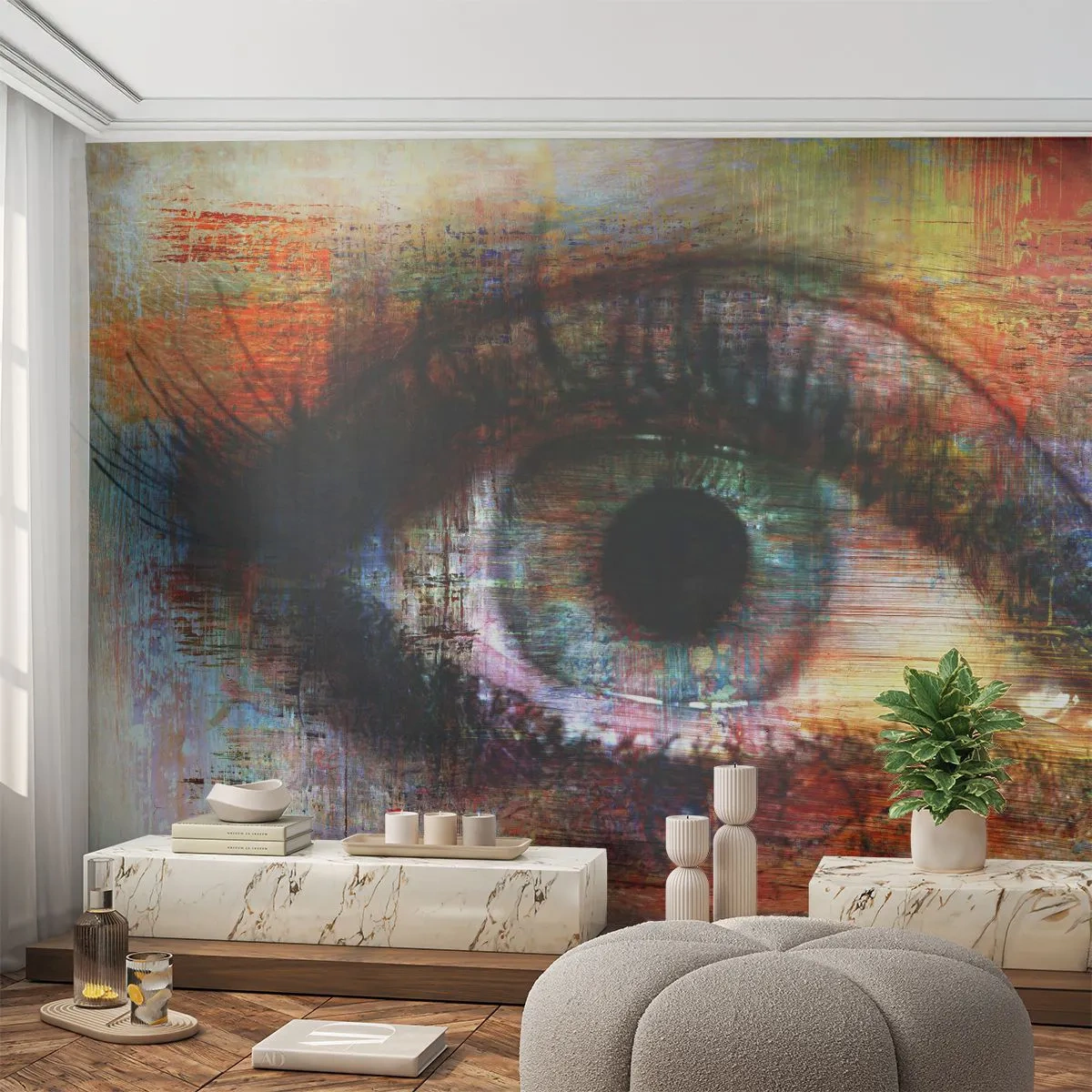 Fototapeta Samolepicí Deluxe Sticker - Lze se podívat do duše - Abstrakce, Oko, Kus - 250x175 cm