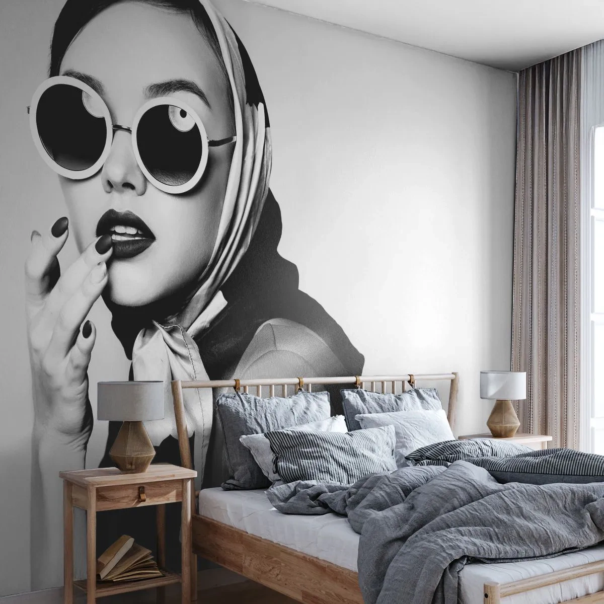 Fototapeta Premium Sand - Pozdravy z 60. let - Žena, ženská tvář, Vinobraní - 100x70 cm