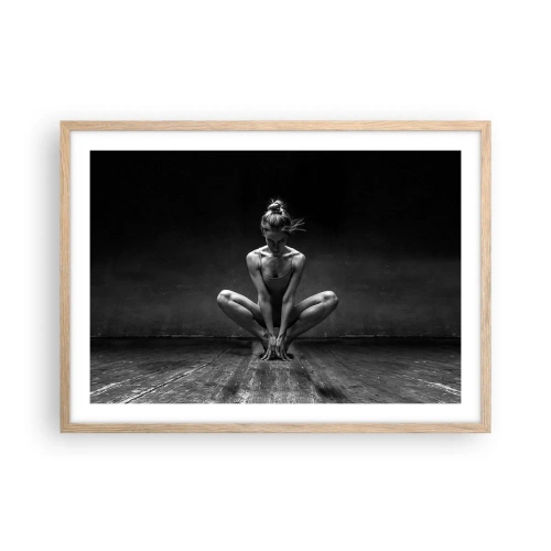 Plakát v rámu světlý dub - Koncentrace taneční energie - 70x50 cm