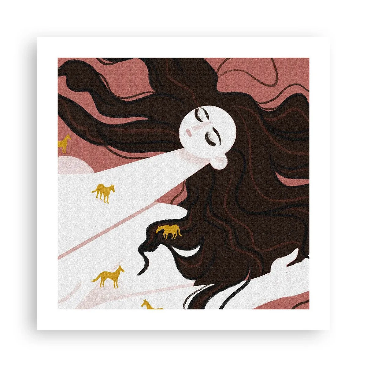 Plakát - Sen o zlatém koni - 50x50 cm