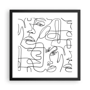 Plakát v černém rámu - Ve spletených emocích - 40x40 cm