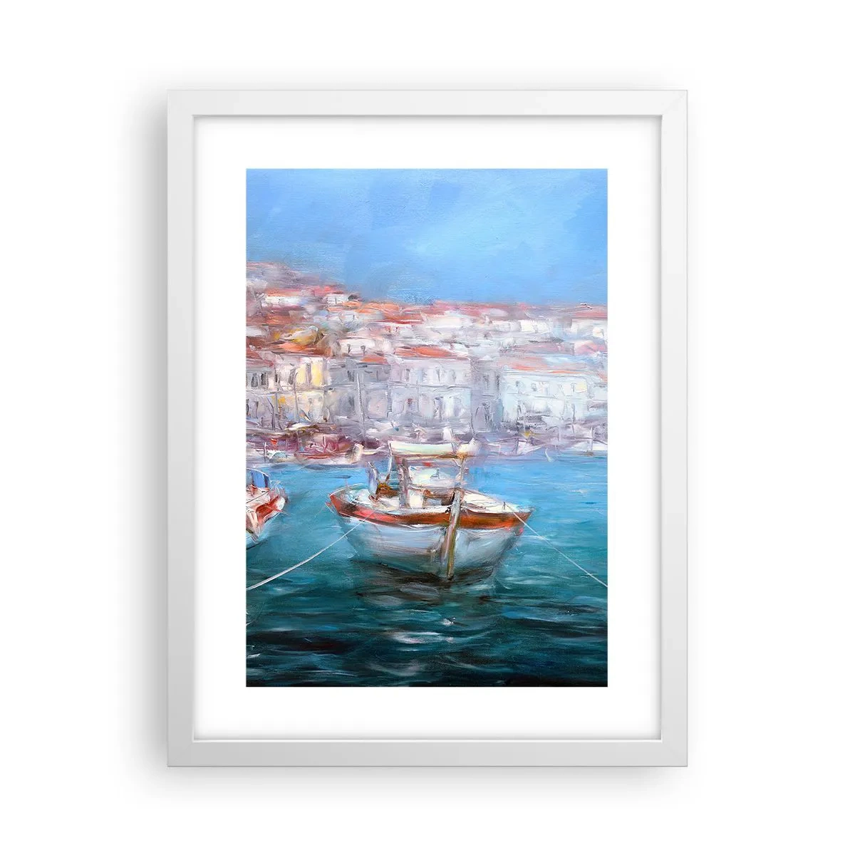 Plakát v bílém rámu - Italský záliv - 30x40 cm