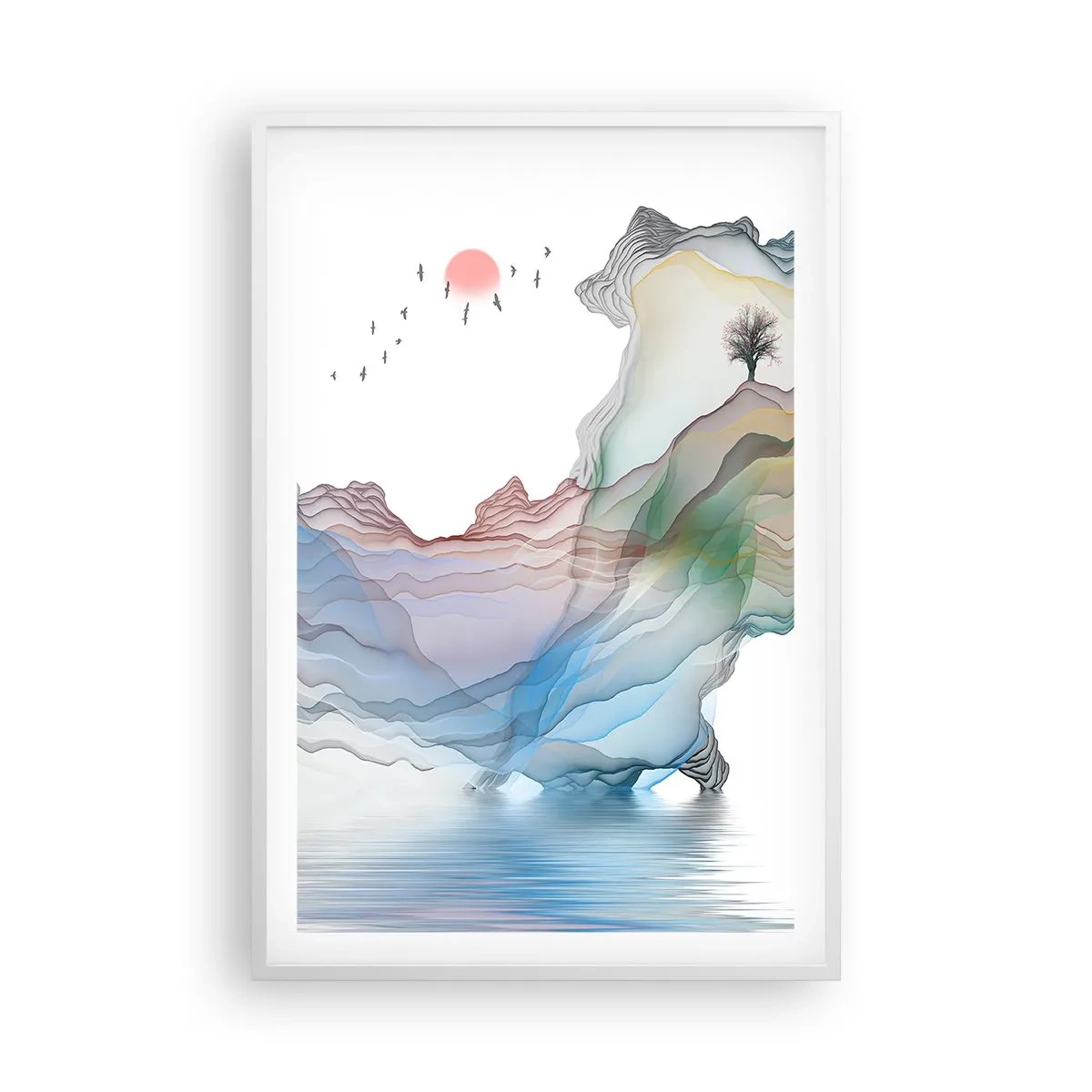 Plakát v bílém rámu - Ke křišťálovým horám - 61x91 cm